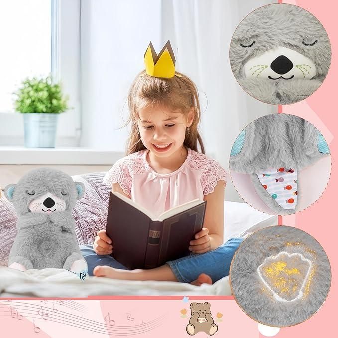 Music Otter Education of Sound and Light Soothing Sound Sleep Otter Baby Put to Sleep Music Breathing Teddy Bear